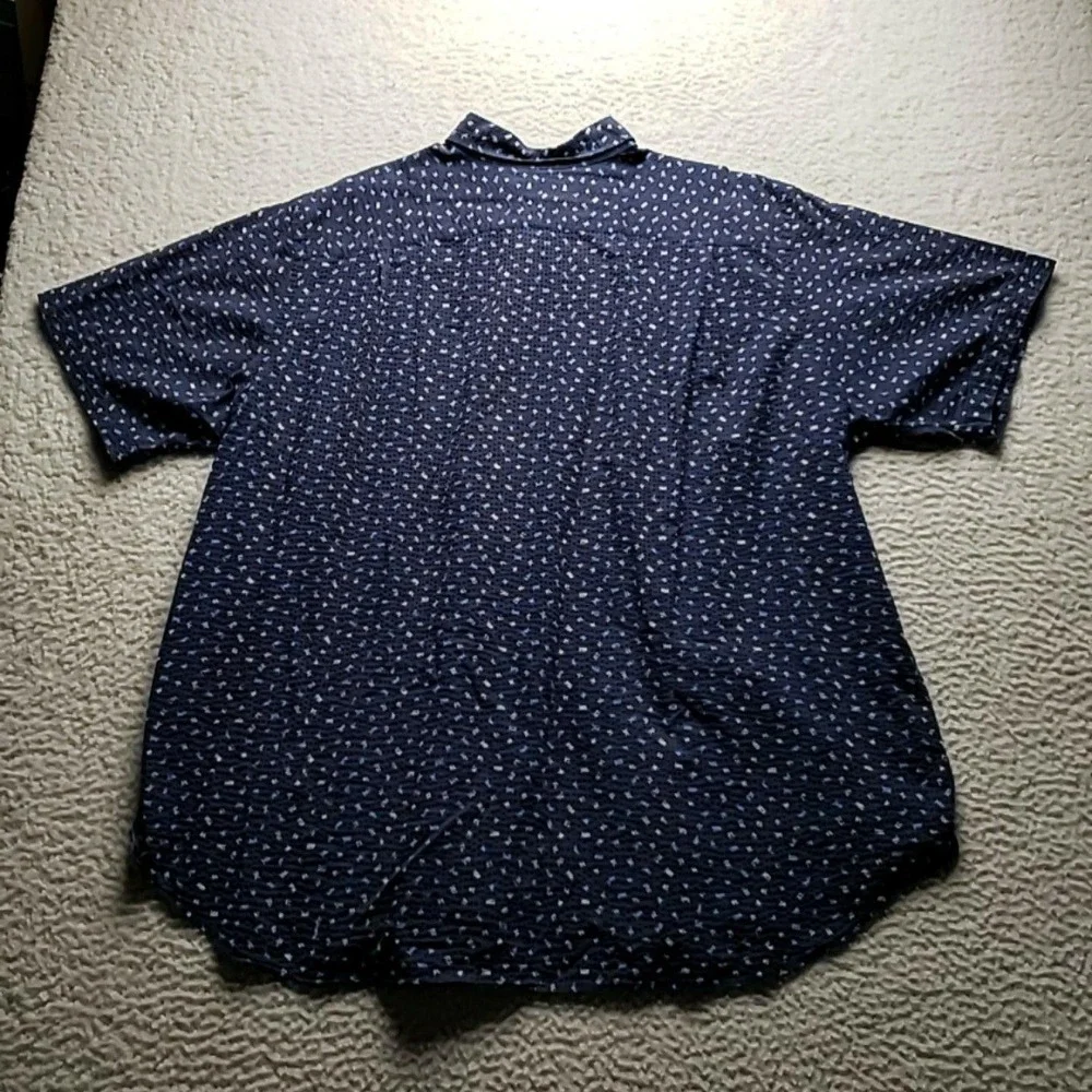 Polo Ralph Lauren Shirt Mens Big 2X Blue Nautical Flag Seersucker Button-Up